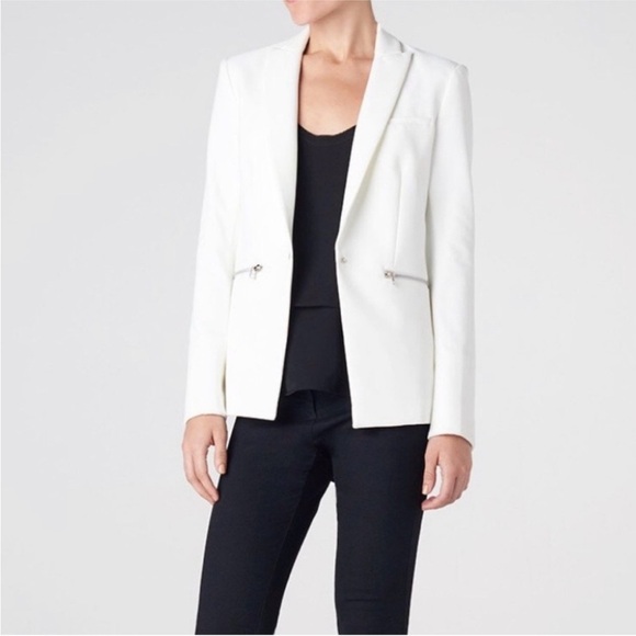 Veronica Beard Scuba Dickey Blazer Jacket in White Size 2
